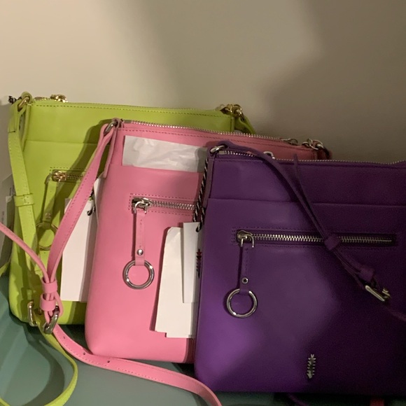 Vibrant Crossbody Bag Set in Pink Purple and Lime